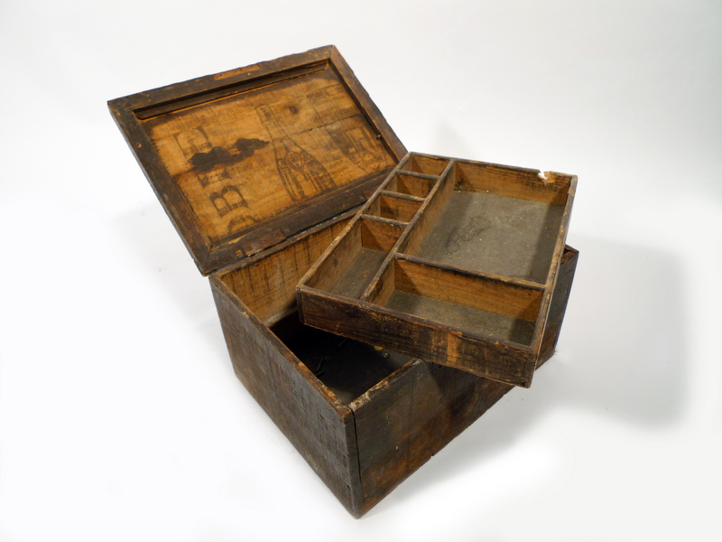 caja herramientas bandeja madera 20x38x26 1u